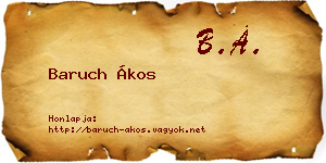 Baruch Ákos névjegykártya